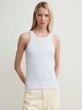 Toteme Fine Curved Rib Tank Size Small Organic Made in Portugal Luxury Classic